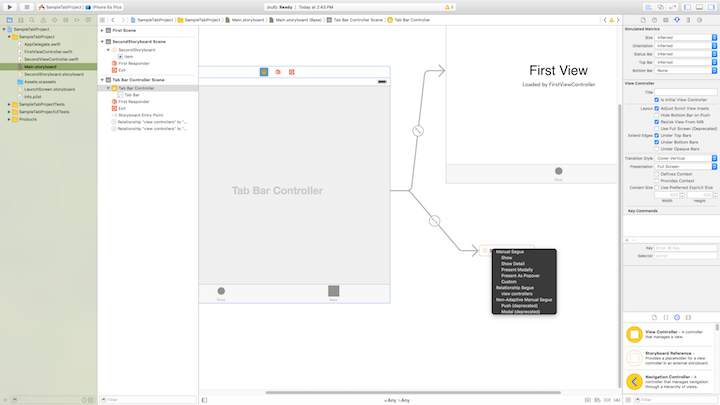 swift navigation tab bar storyboard reference 2