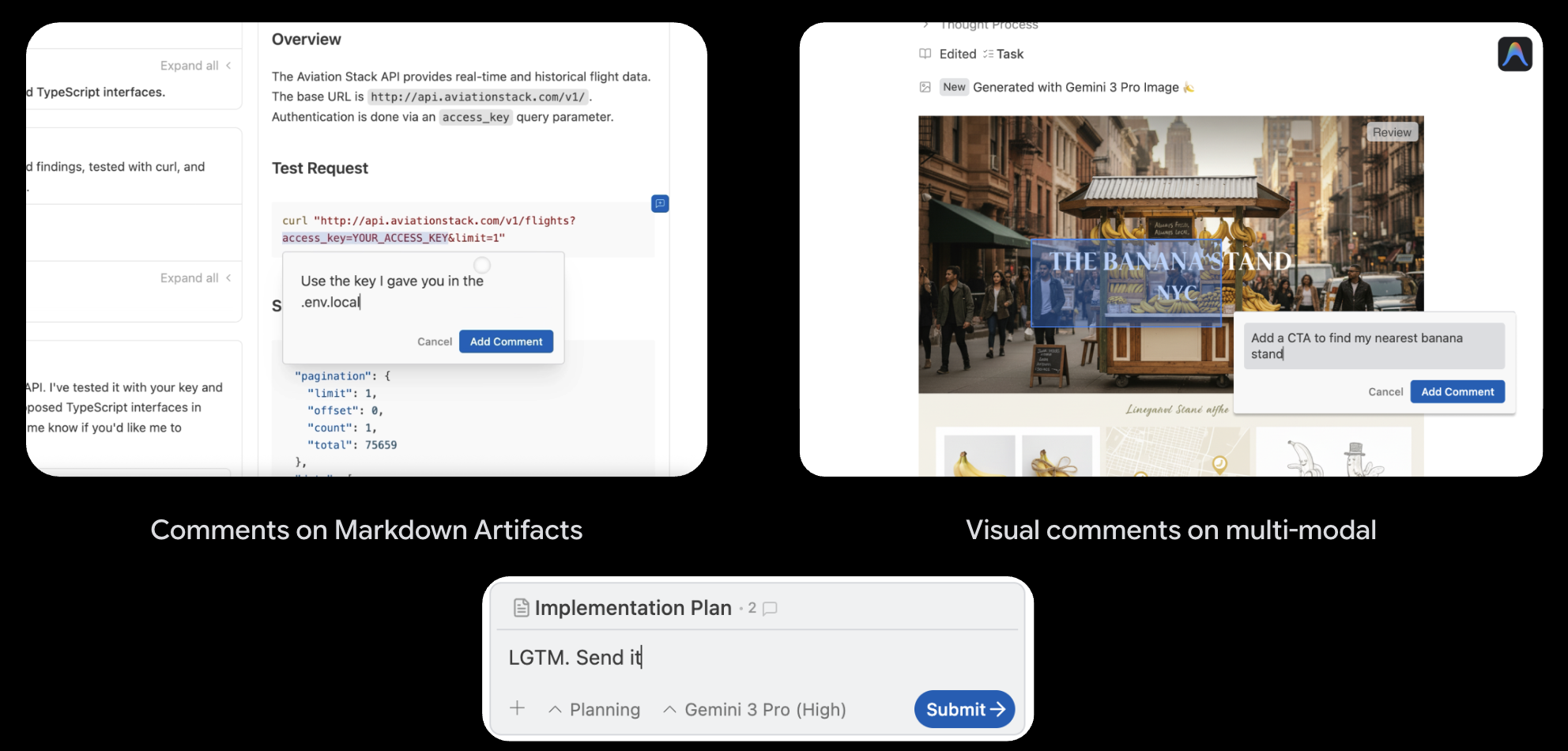antigravity artifact review comment system