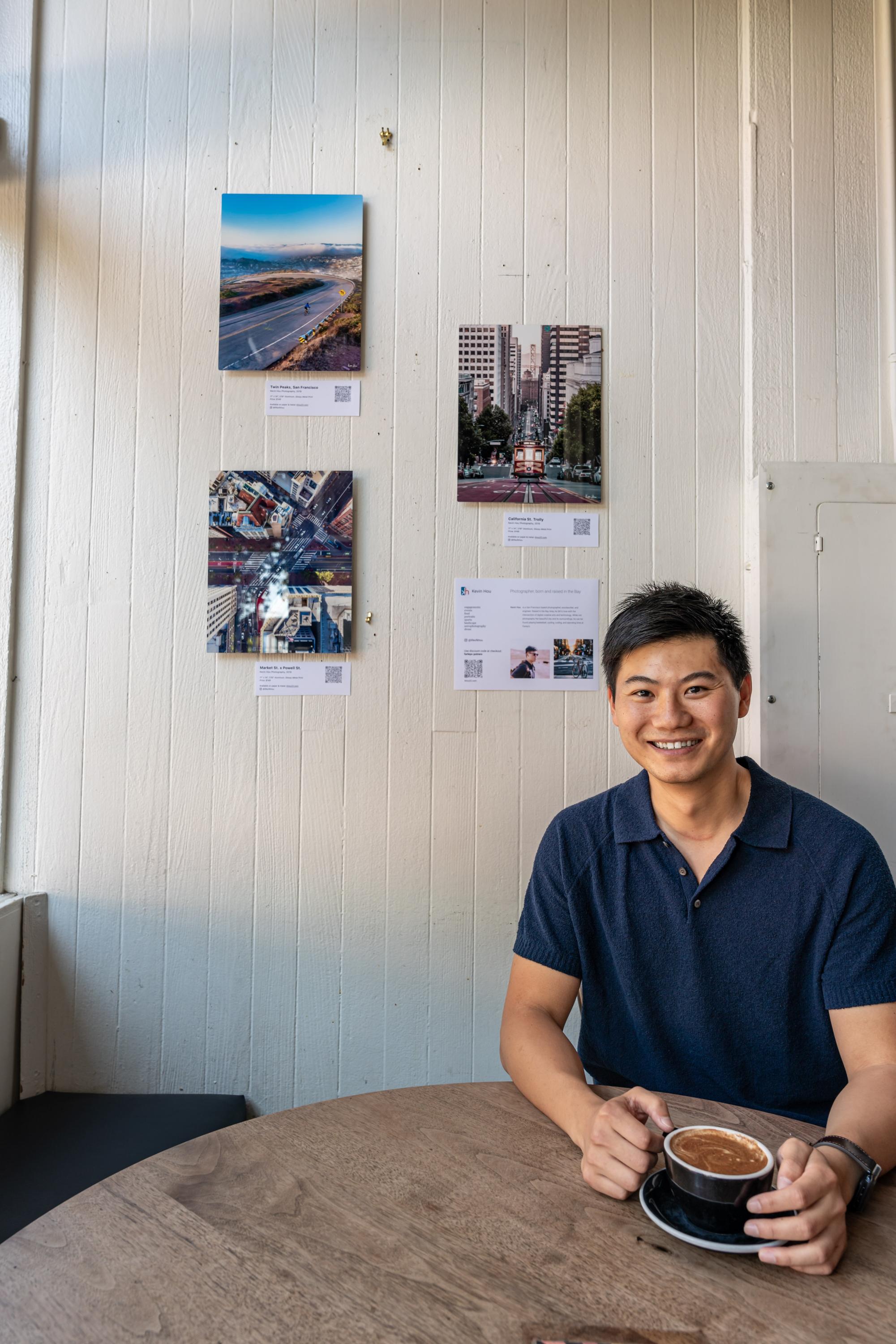 Farley's Potrero Hill Coffee Shop portrait of Kevin Hou (Artist of the Month, August 2024)