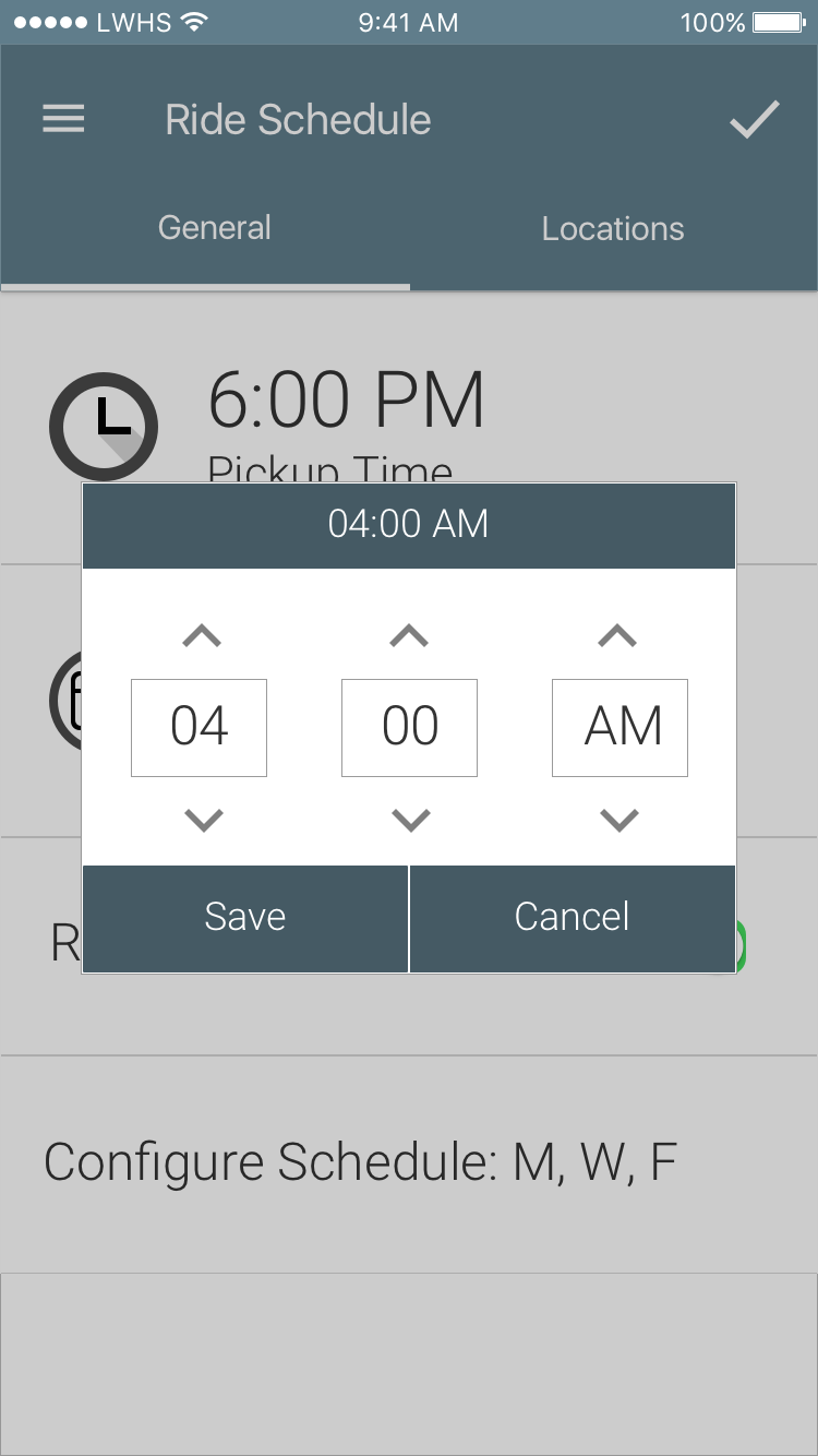 Uber Scheduler screenshot Kevin Hou project time