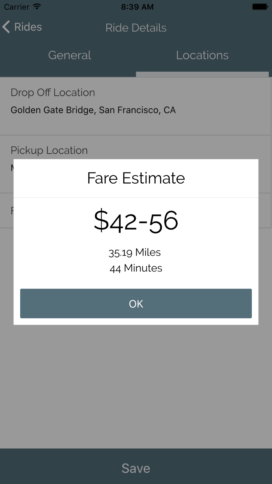 Uber Scheduler screenshot Kevin Hou project fare estimate
