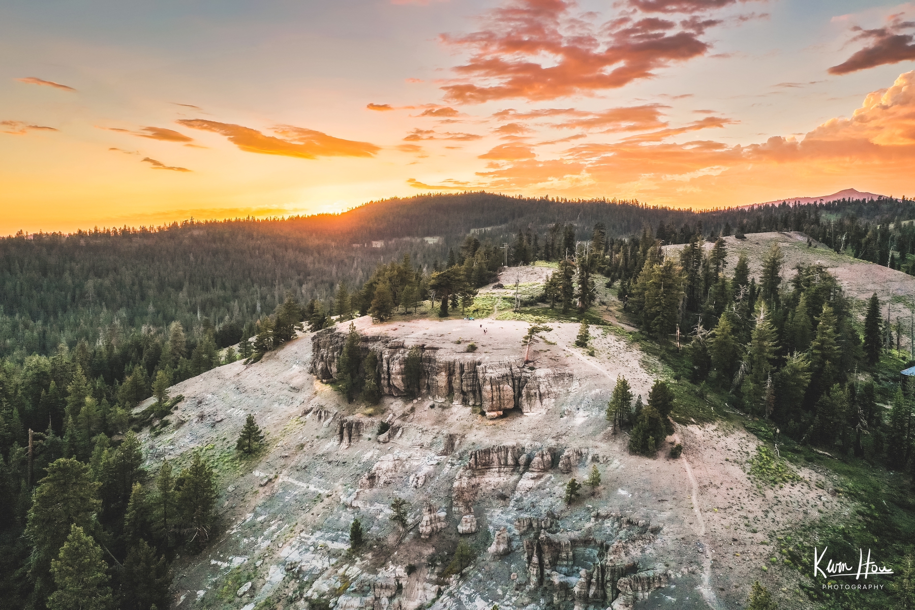 Bear Valley Bloods Ridge Sunset Drone Landscape Orange Panorama