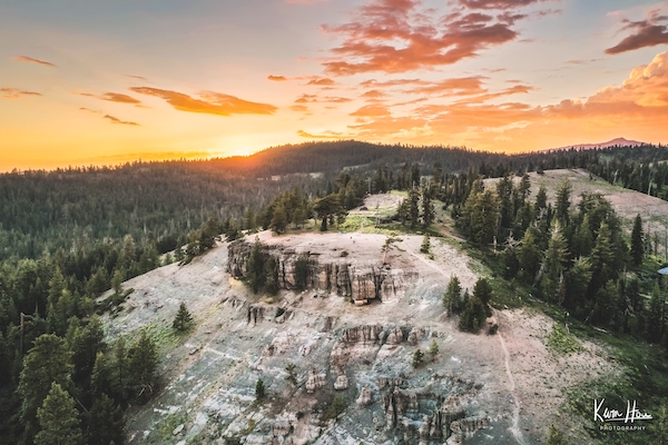 Bear Valley Bloods Ridge Sunset Drone Landscape Orange Panorama