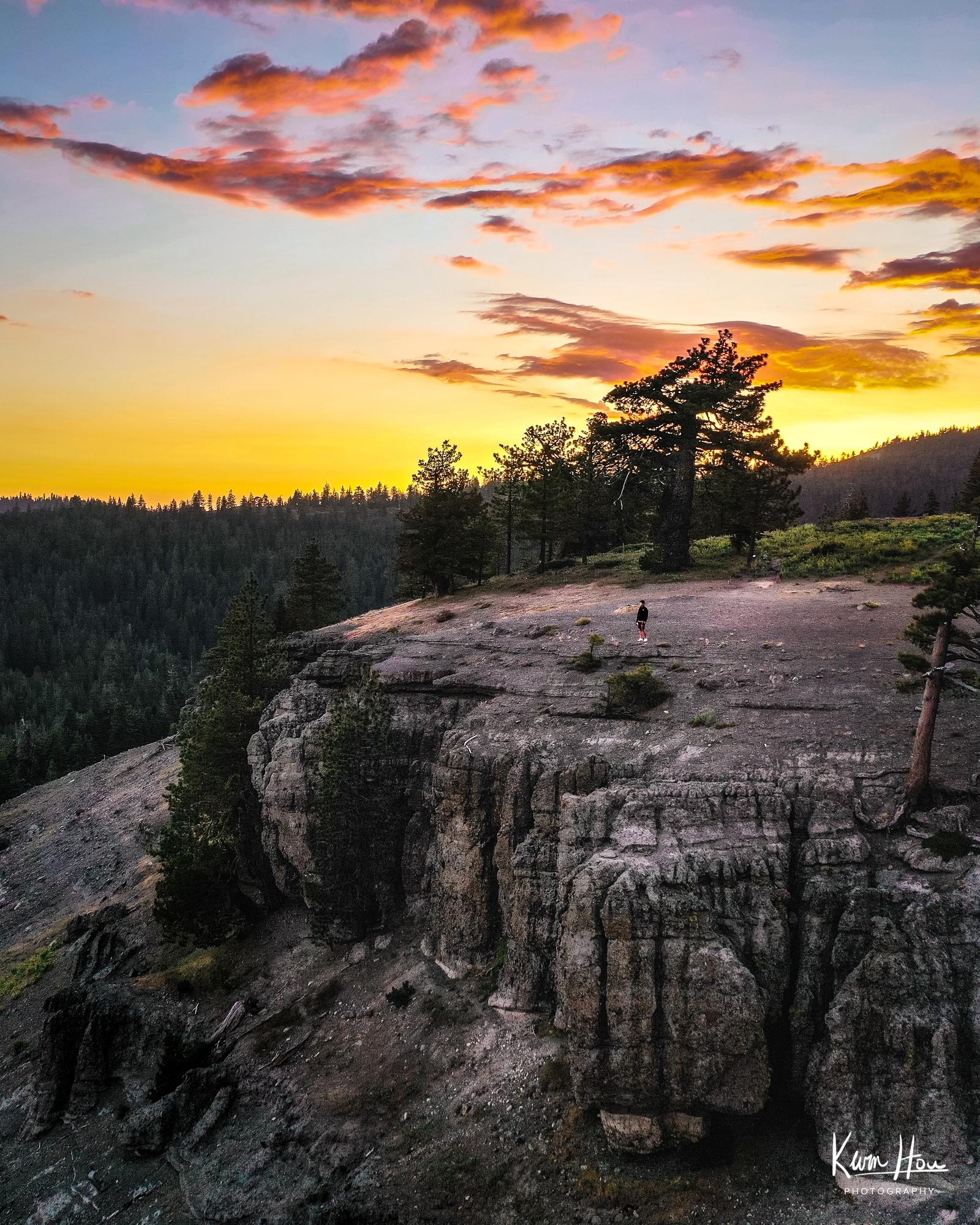 Bear Valley Bloods Ridge Sunset Drone Vertical Dark