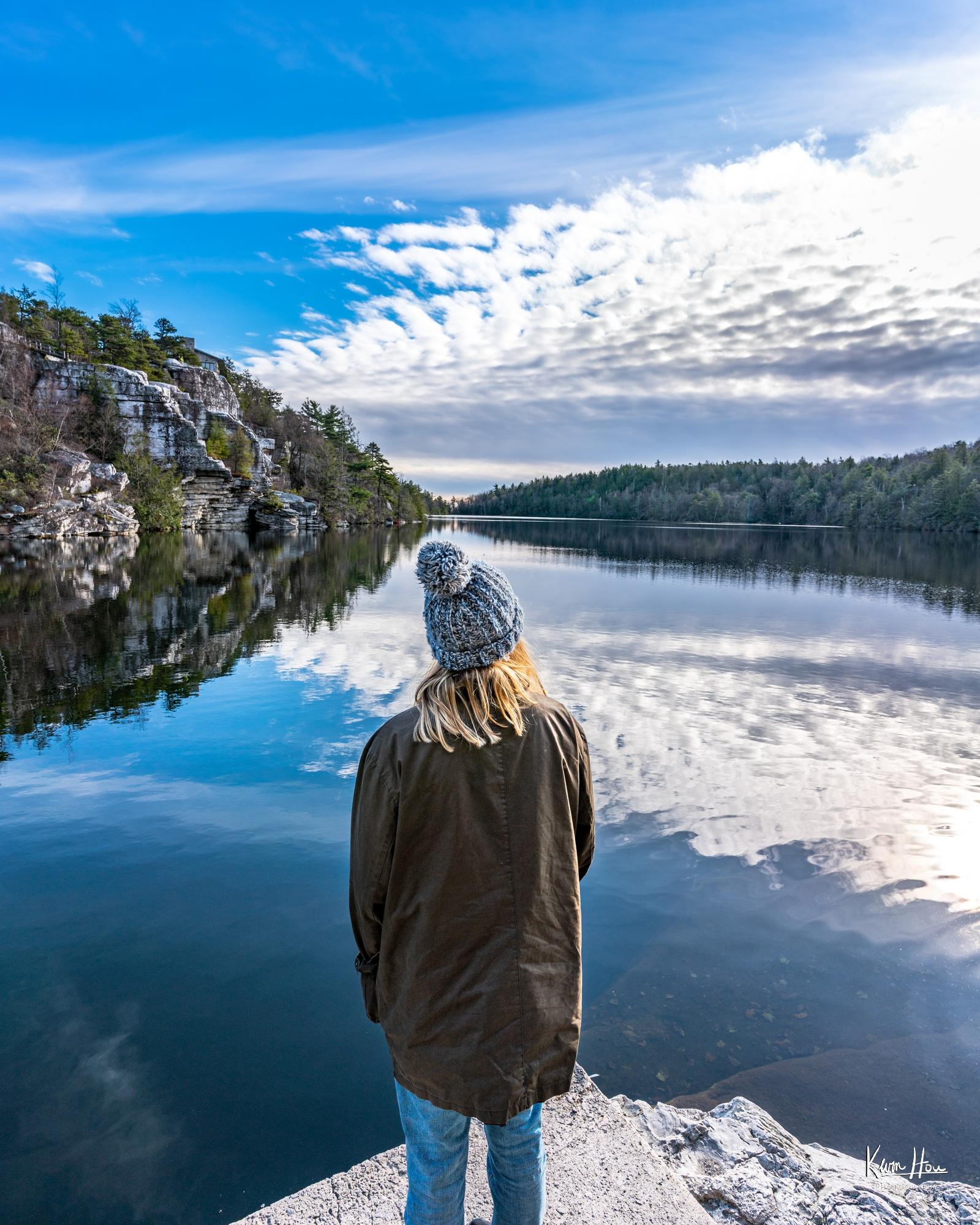 Claire Standing in Front of Lake Minnewaska