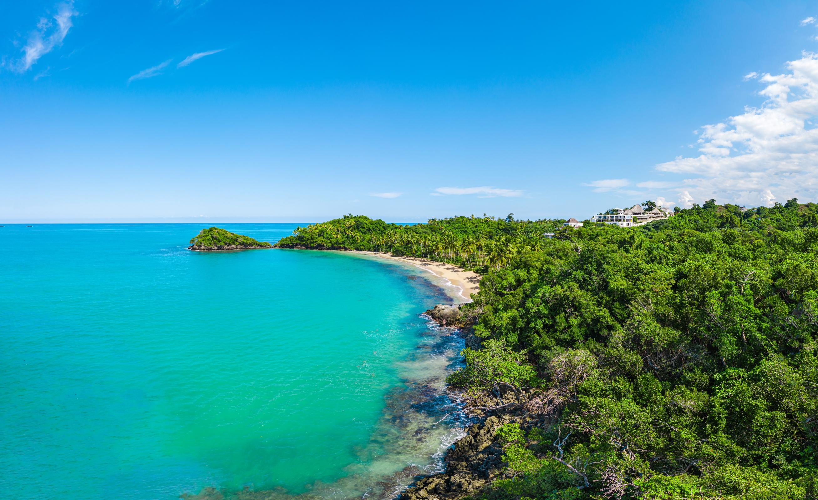 Dominican Republic Las Terrenas Daytime Beach House Panorama