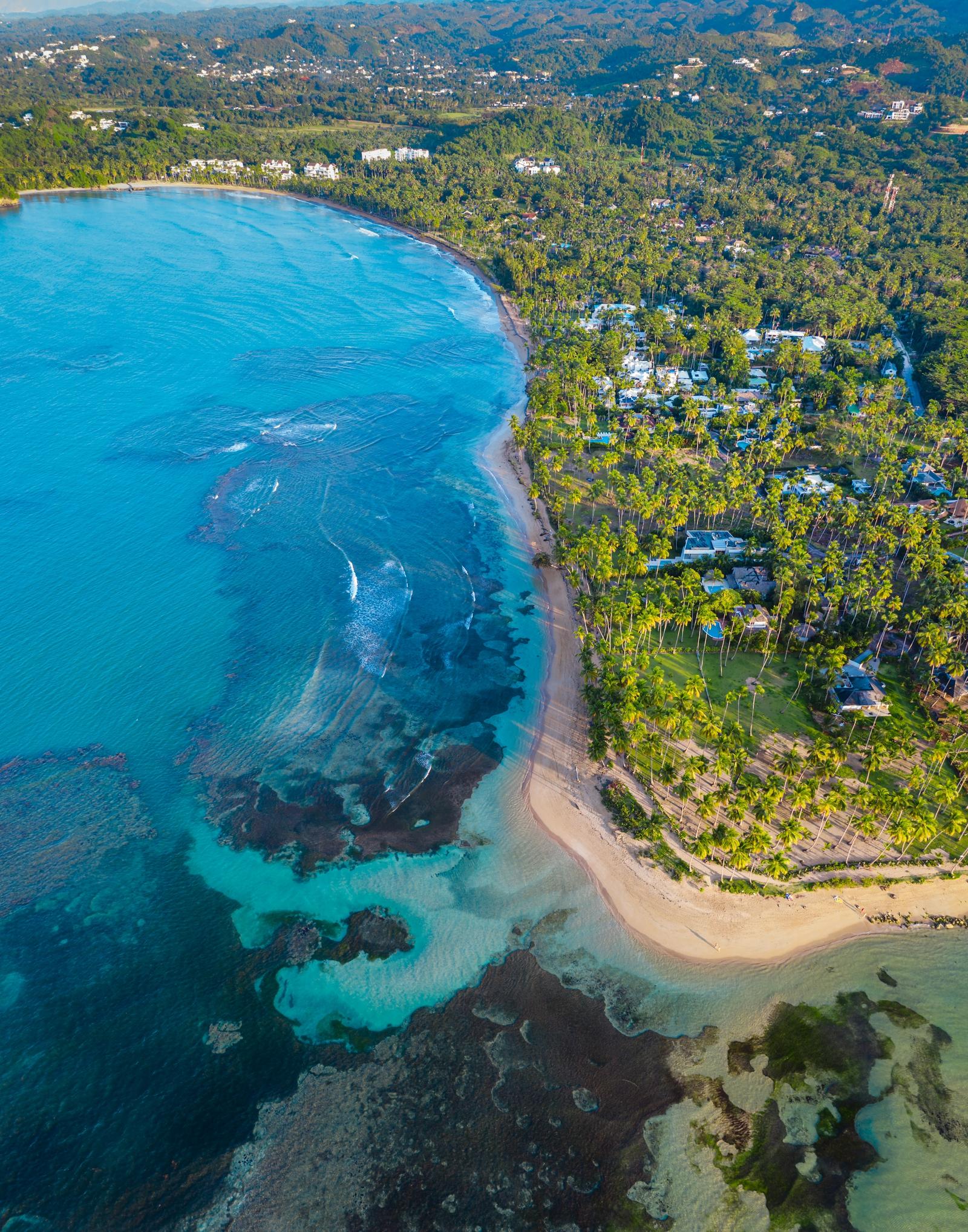 Drone Vertical of Las Terrenas Dominican Republic