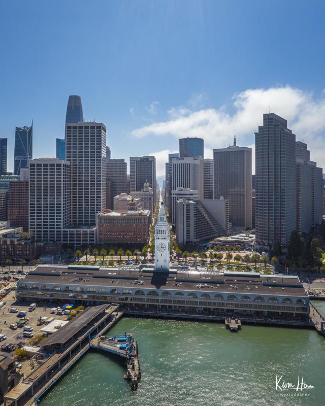 Embarcadero Drone Ferry Building Daytime Vertical