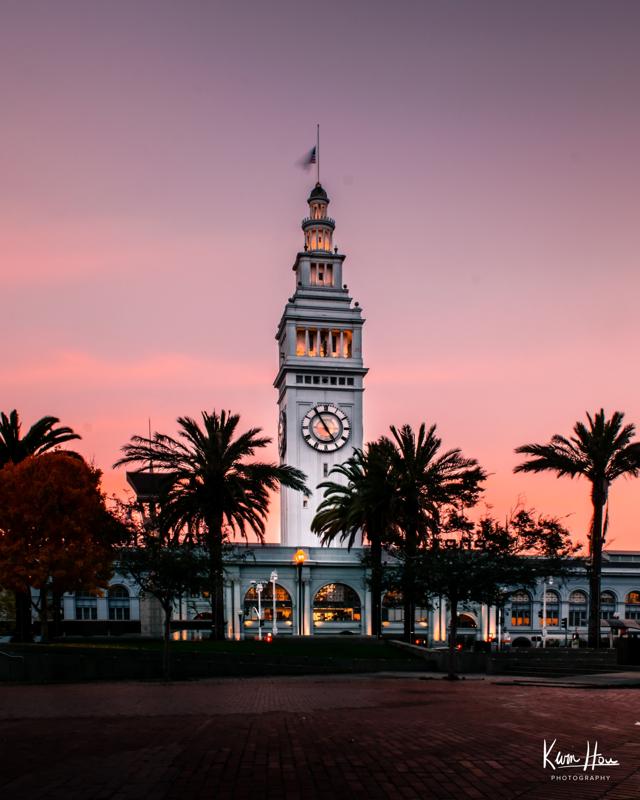 Ferry Building at Sunset Long Exposure Vertical