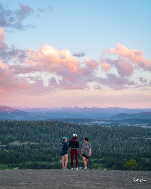 Friends on Bear Valley Cliff During Sunset
