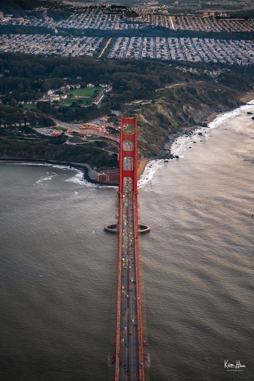 Golden Gate Bridge Aerial Head On