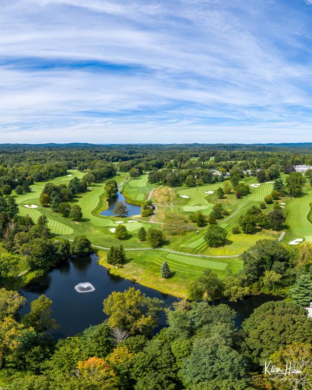 Greenwich Golf Course Summer Drone Vertical