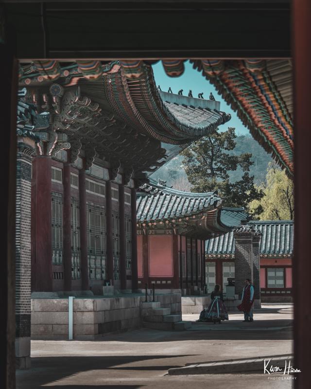 Korea Palace Through Doorway