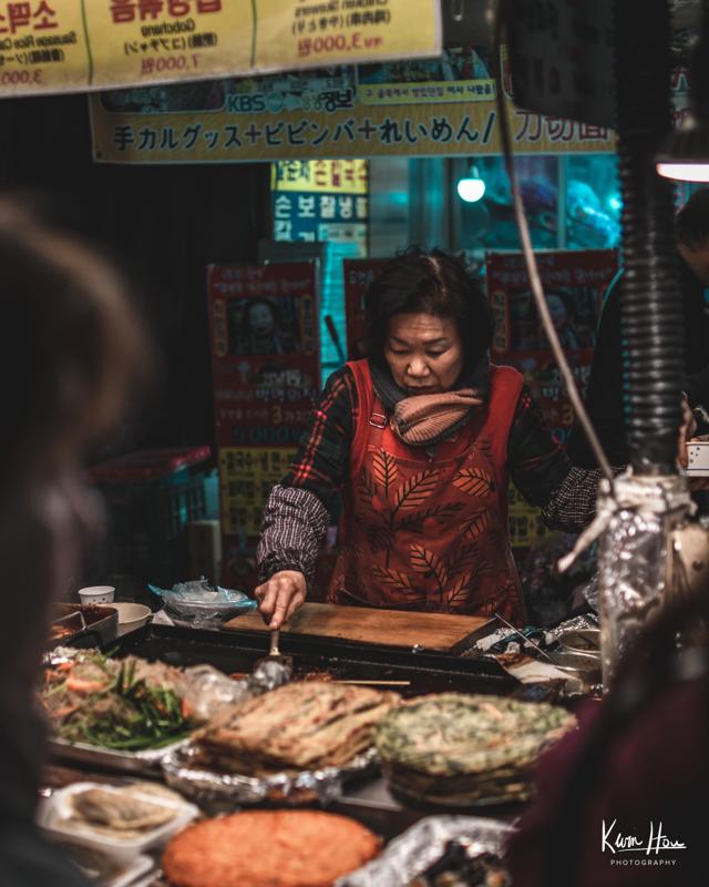 Korean Market Street Food Vendor