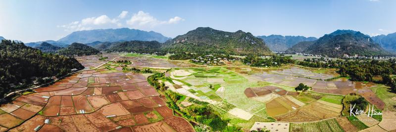 Mai Chau Rice Fields Panorama Drone