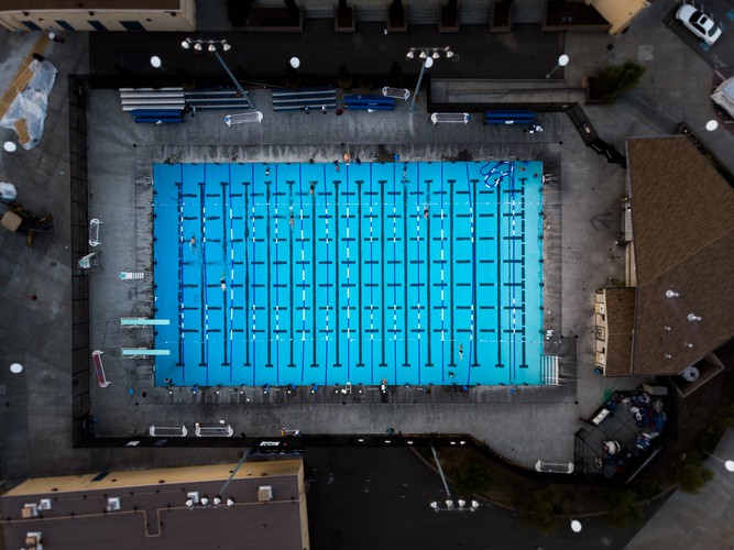 Marin High School Swimming Pool Drone Top Down