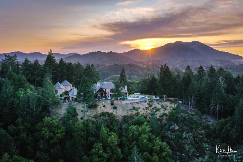 Napa Valley Drone Landscape Sunset House