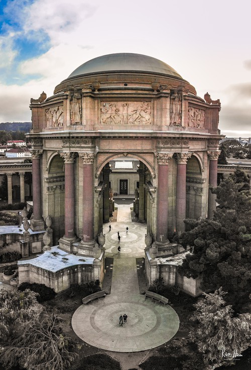 Palace of Fine Arts Vertical Drone