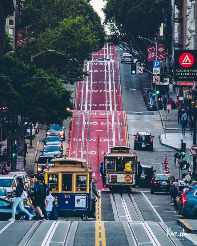 San Francisco Hills Trolley Downtown Vertical