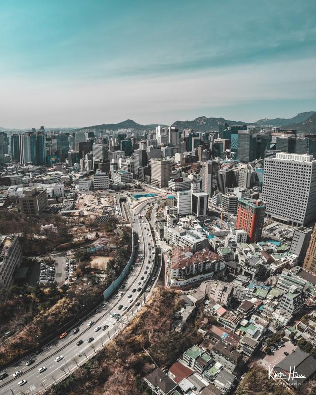 Seoul, Korea Drone Vertical Downtown
