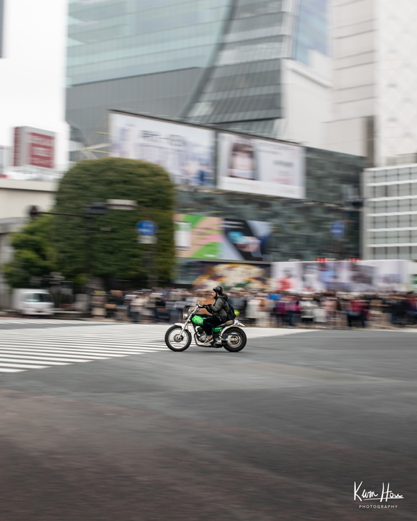 Shibuya Crossing Bike Motion Blur