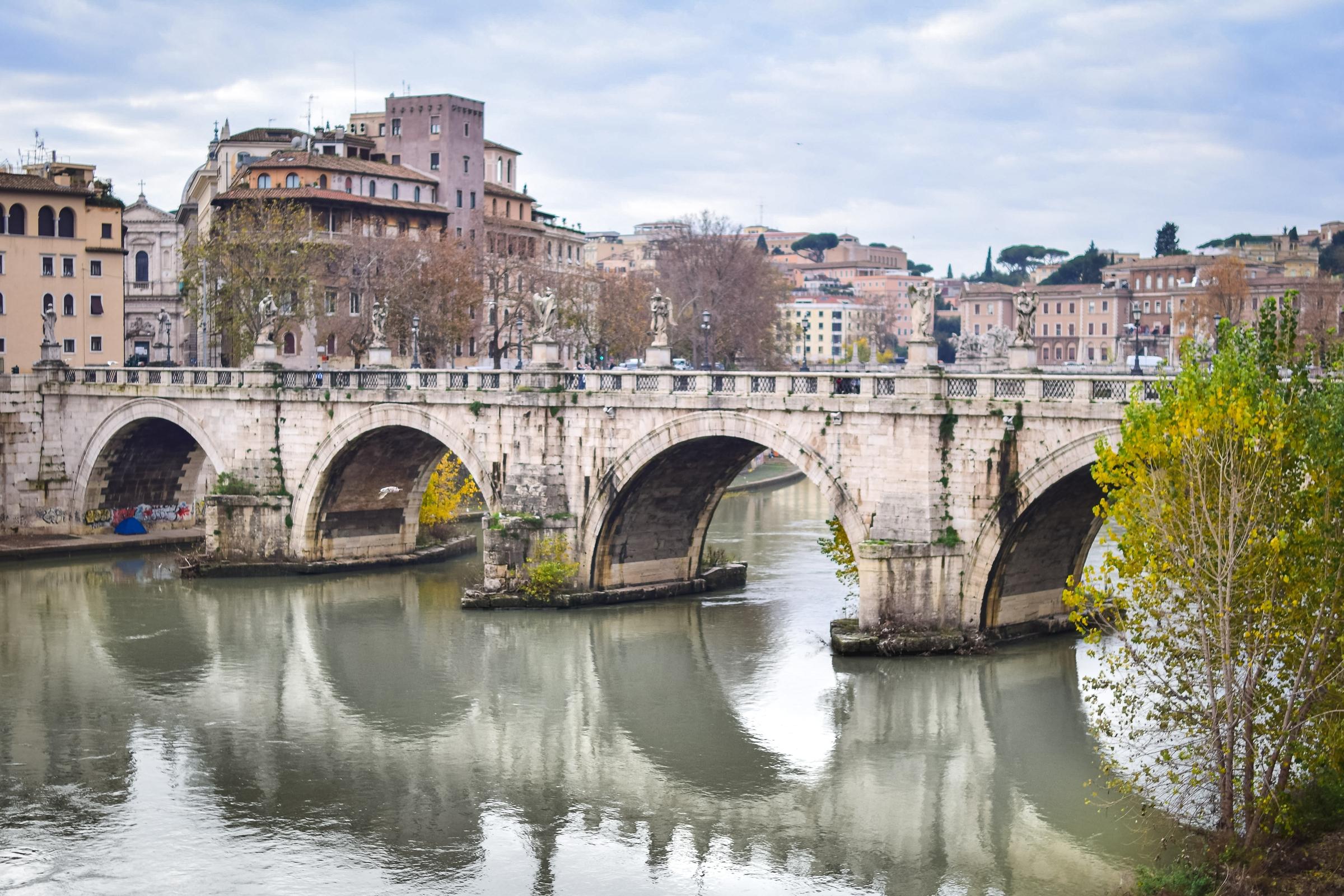 St. Angelo Bridge in Rome, Italy