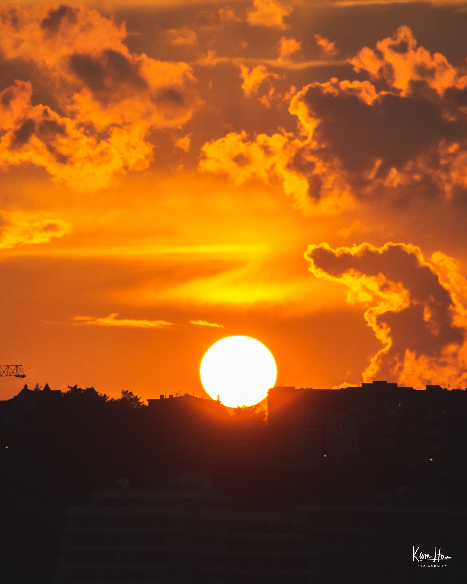 Sunset in New Jersey from New York West Side