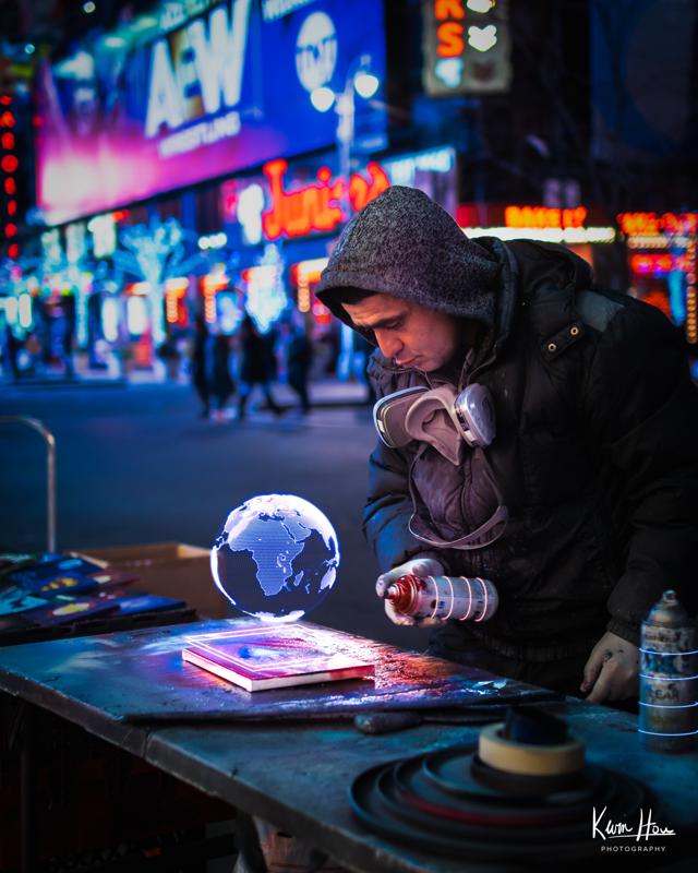 Times Square New York Street Artist Neon Cyberpunk