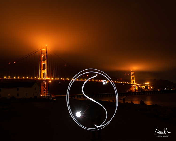 Yin Yang Golden Gate Bridge Light Painting