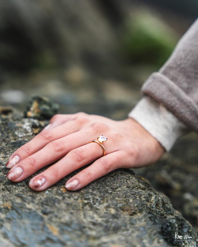 Engagement Ring on Rock