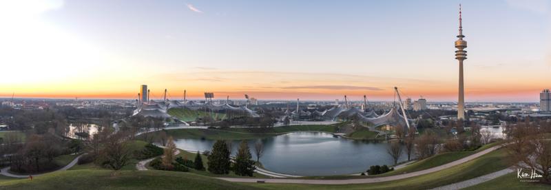 Munich Olympic Park Panorama Sunset