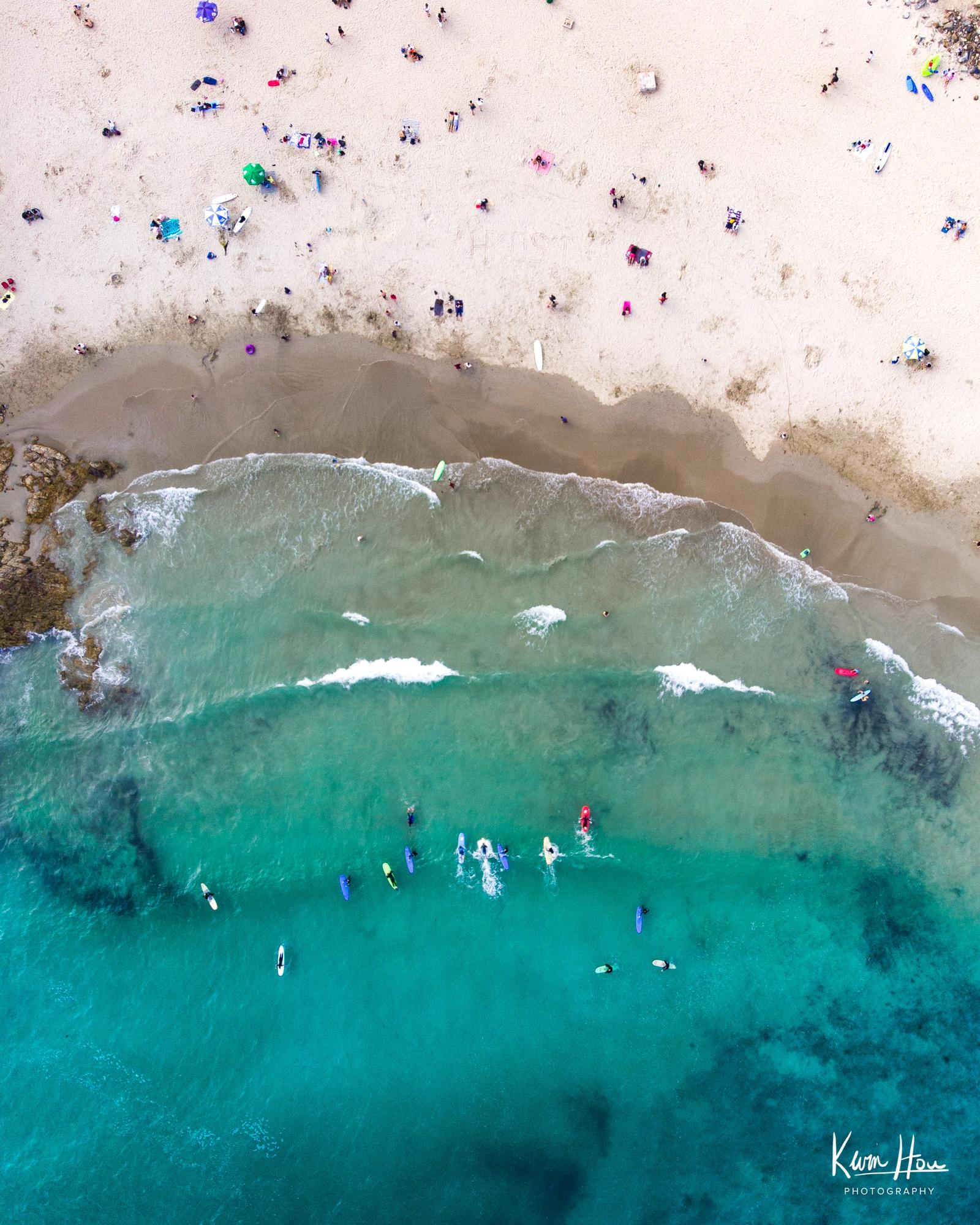 Big Wave Beach, Hong Kong Top Down Drone